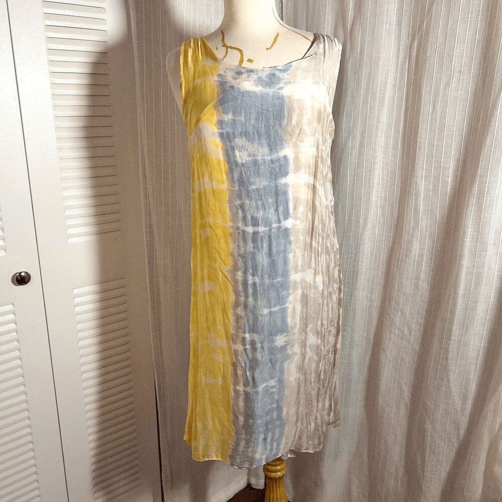 Rosemarine Dress Size L Watercolor Midi Coastal Grandmother Italian Dress